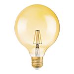 Osram Vintage 1906 LED E27 Globe Filament Goud 125mm 6.5W 650lm - 824 Zeer Warm Wit | Dimbaar - Vervangt 50W